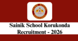 Sainik School Korukonda Recruitment 2026