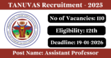 TANUVAS Recruitment 2026 – Apply Offline for 110 Assistant Professor, Driver Posts