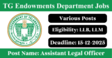 TG Endowments Department Recruitment 2025