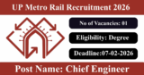 UP Metro Rail Recruitment 2026