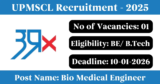 UPMSCL Recruitment 2026 – Apply Offline for 1 Bio Medical Engineer Post