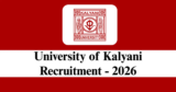 University of Kalyani Recruitment 2026