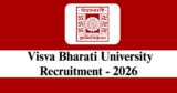 Visva Bharati University Recruitment 2026