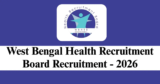 WBHRB Recruitment 2026 – Apply Online for 4 Regional Health Transport Officer Posts