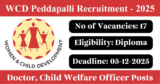 WCD Peddapalli Recruitment 2025 – Apply Offline for 17 Doctor, Child Welfare Officer Posts