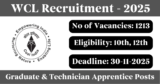 WCL Recruitment 2025 – Apply Online for 1213 Apprentice Posts