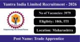 Yantra India Limited Recruitment 2026
